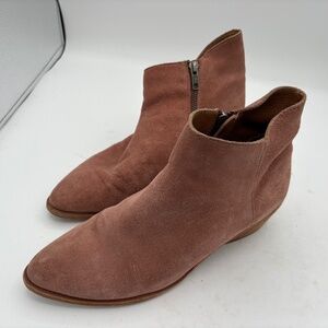 Frye Women's Farrah Inside Zip Bootie Light Blush/Pink Size 8.5 Genuine Suede